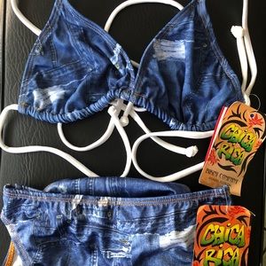 Full daisy duke bikini set